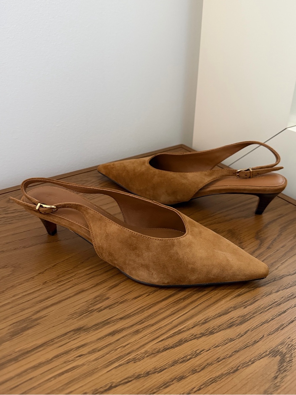 Madewell The Emilie Slingback Pump in Russet Brown Suede